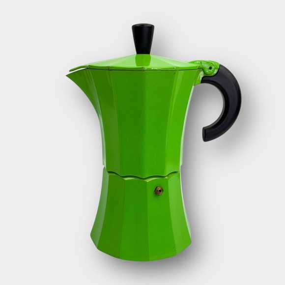Vintage Gnali & Zani Green Aluminum Stovetop Moka Pot Espresso Maker Italy - Picture 1 of 13